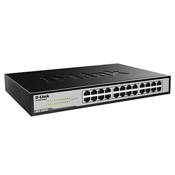 D-Link DES-1024C 24-Port 10/100Mbps Unmanaged Ethernet Switch (Black)